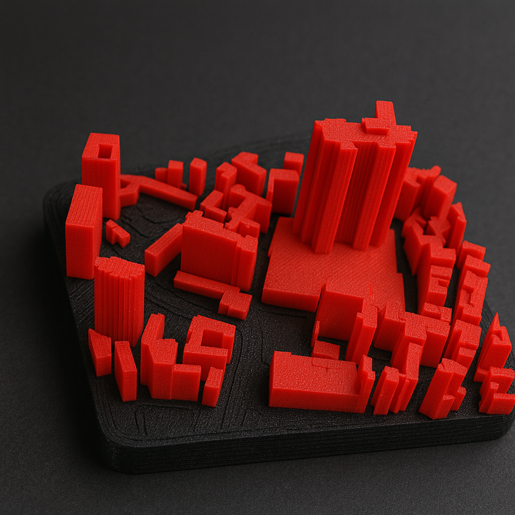 3D city model — turn a map area into a printable model